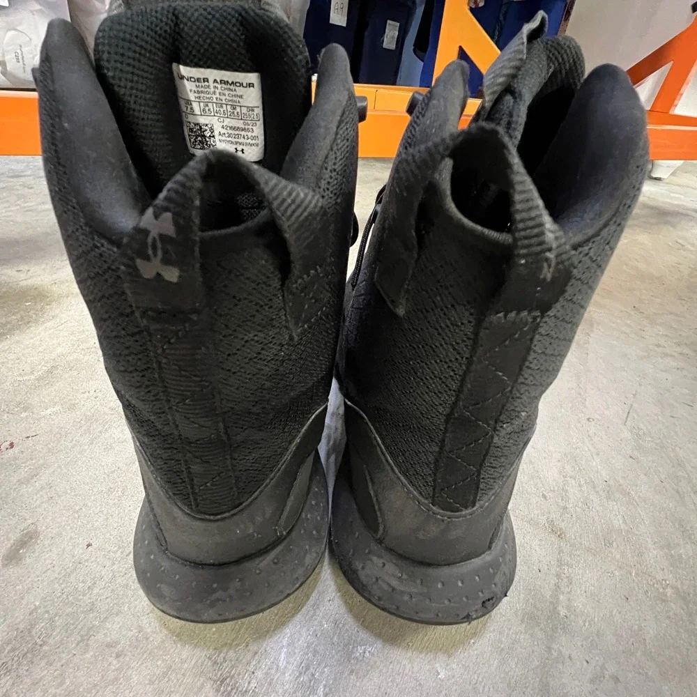 Under Armour Micro G Valsetz Tactical Boots Mens 7.5 Black Mid Top Zip